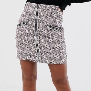 ASOS Tweed Mini Skirt - Black and White